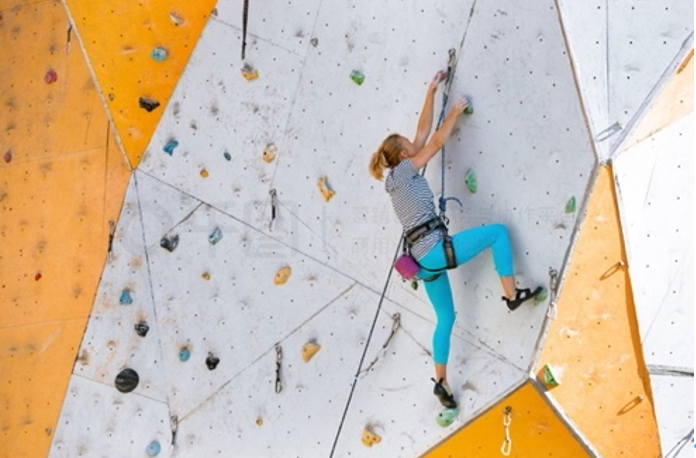Top-roping climber